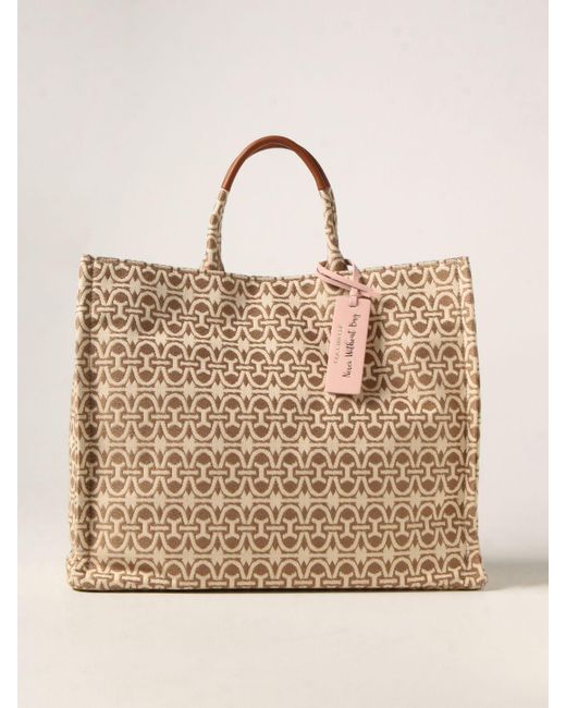 Coccinelle Natural Bag In Jacquard Fabric