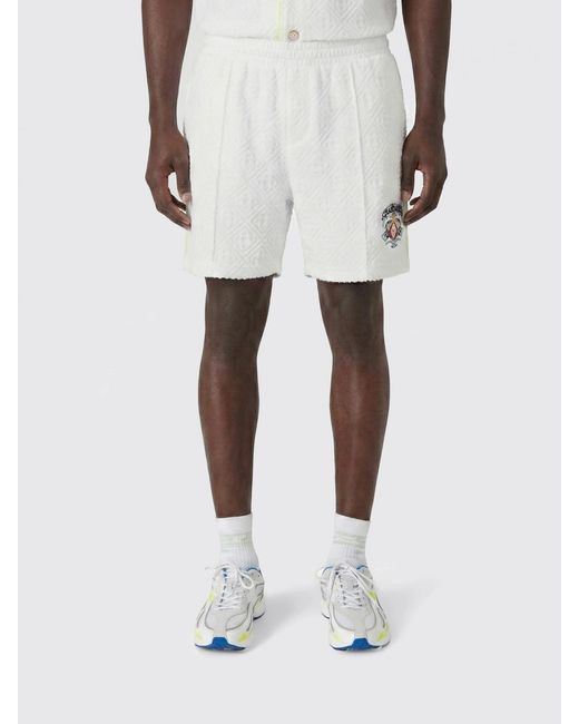 Casablanca White Cotton Terry Shorts for men