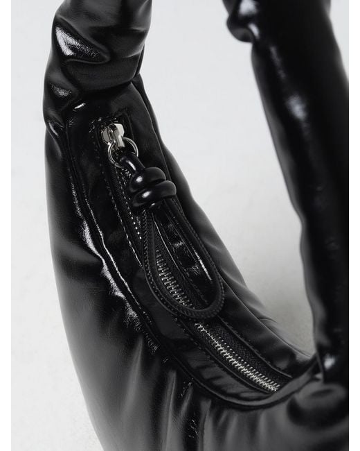 MSGM Black Bag In Natural Grain Synthetic Nappa