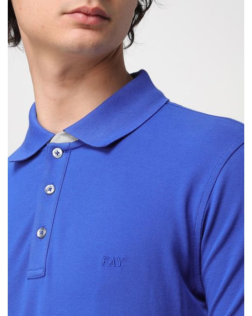 Polo De Algodón Fay de hombre de color Blue