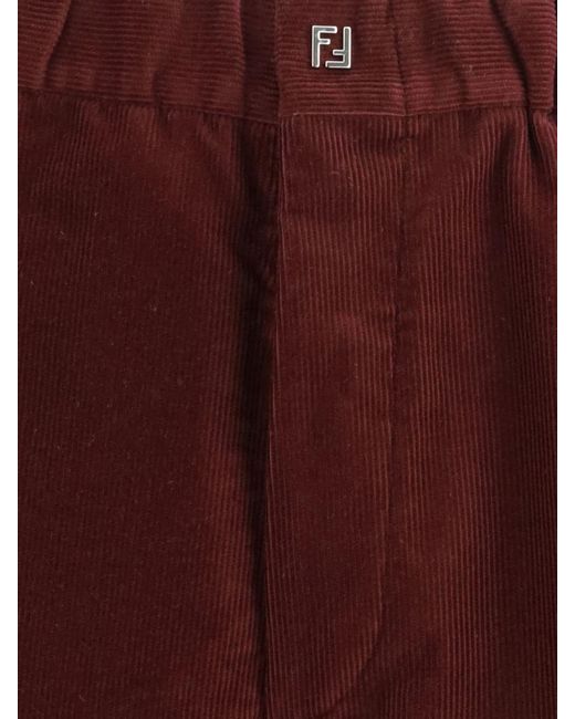 Fendi Red Velvet Trousers for men