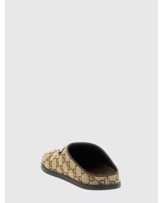 Gucci Natural Gg Jacquard Monogram Canvas Sabot