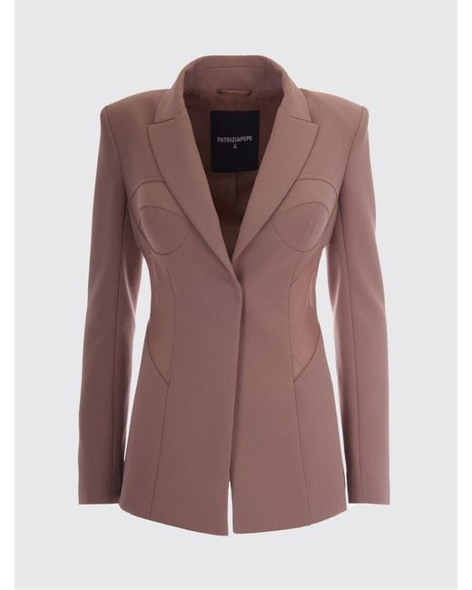 Patrizia Pepe Brown Crepe Bustier Jacket