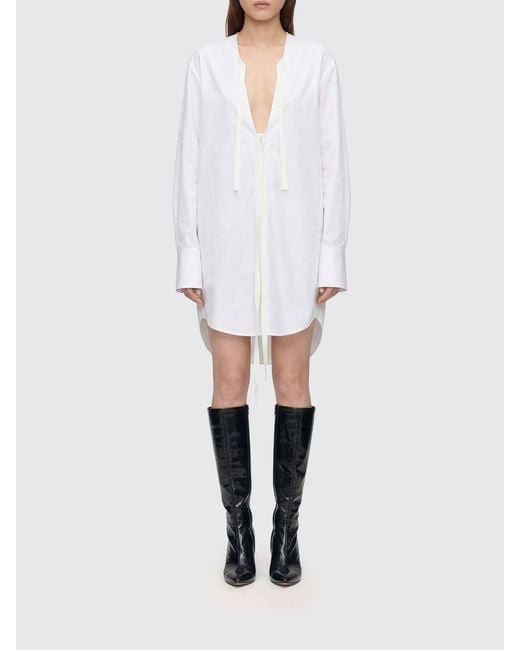 Maison Margiela White Cotton Shirt Dress