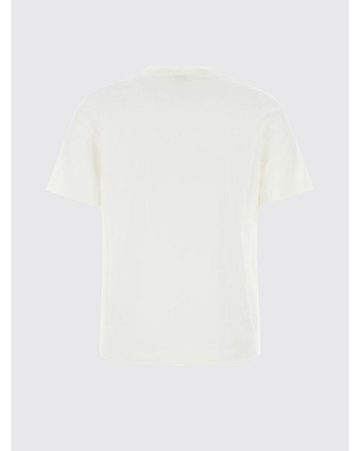 Brunello Cucinelli White Cotton Crewneck T-Shirt With Pocket And Monili Embellishment