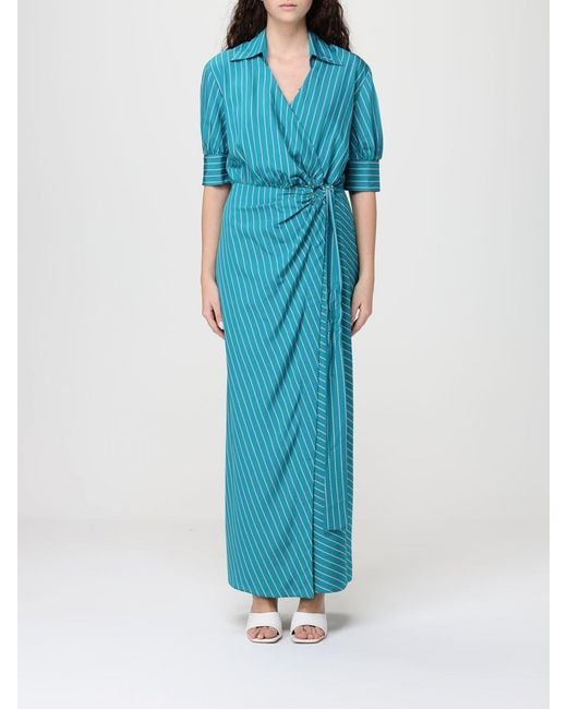Pinko Blue Striped Cotton Shirt Dress