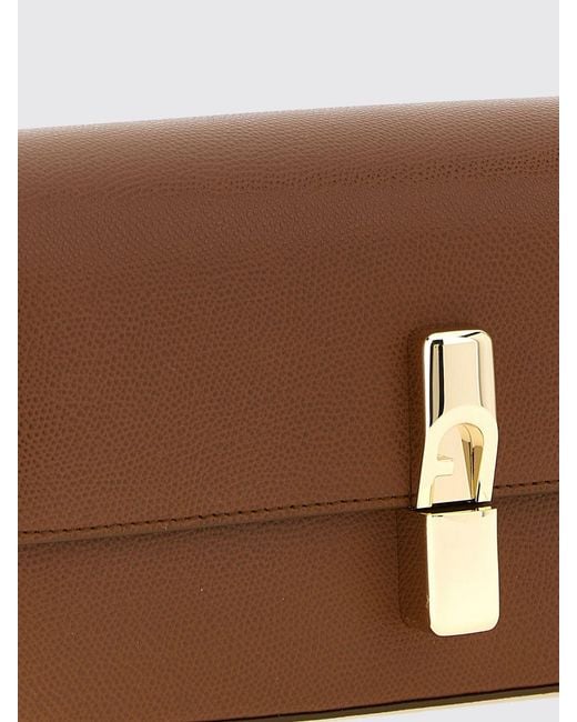 Furla Brown Iride Leather Crossbody Bag By With Flap Closure