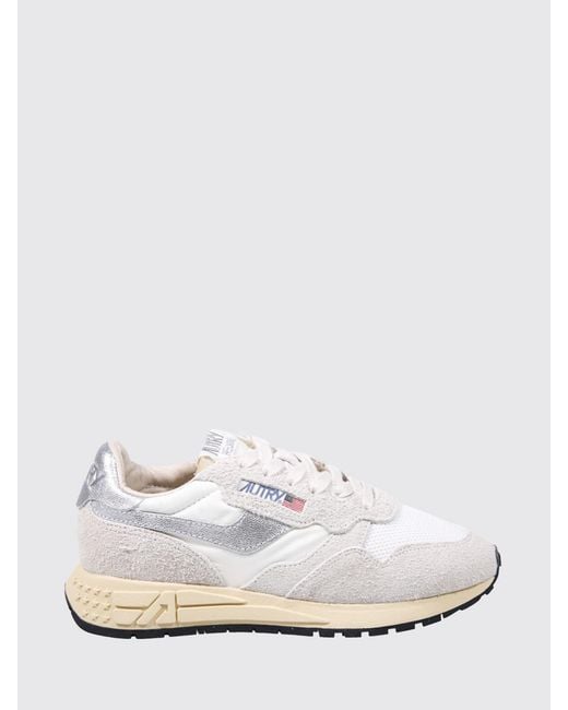 Autry White Reelwind Suede And Nylon Sneakers
