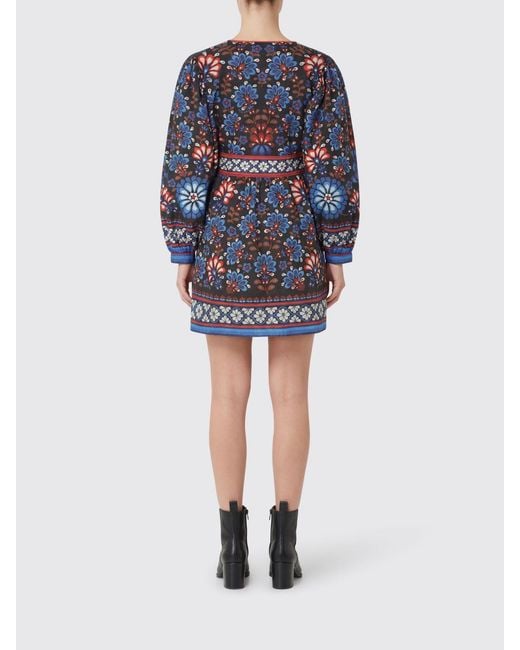 Farm Rio Blue Capri Floral Lenzing Ecovero Viscose Mini Dress