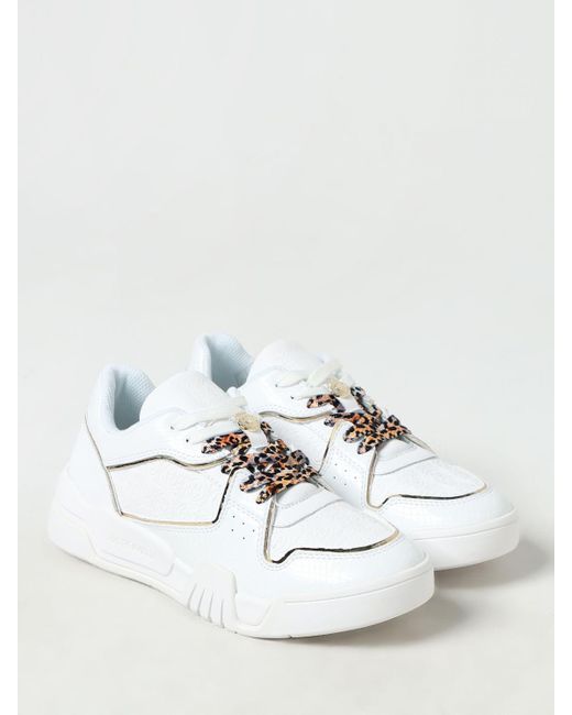 Sneakers in pelle sintetica logata di Just Cavalli in White