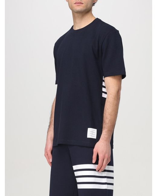 Thom Browne Blue Cotton T-Shirt for men
