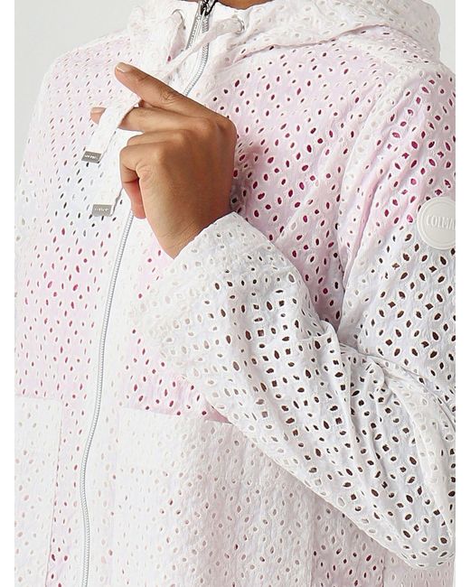 Colmar White Blooming Perforated Fabric Jacket