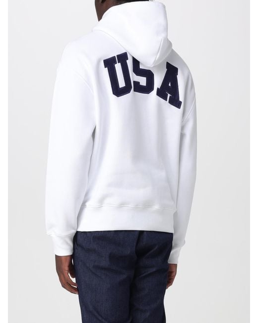 Polo Ralph Lauren White Cotton Blend Hooded Sweatshirt for men
