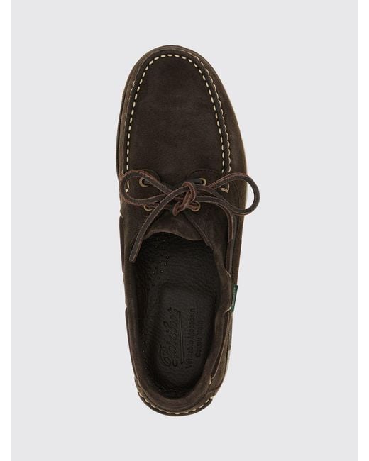 Paraboot White Suede Boat Loafers for men