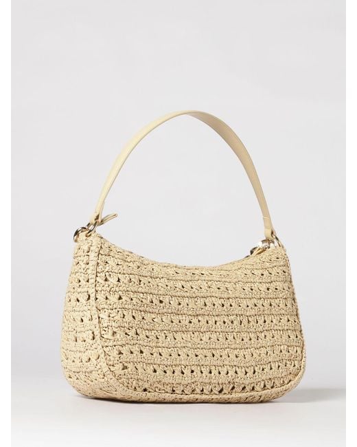 Twinset Natural Liliana Crochet Raffia Bag