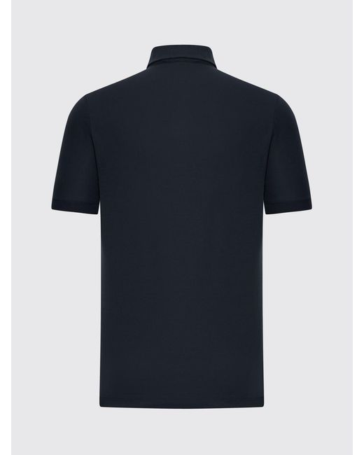 Zanone Blue Basic Cotton Polo Shirt for men