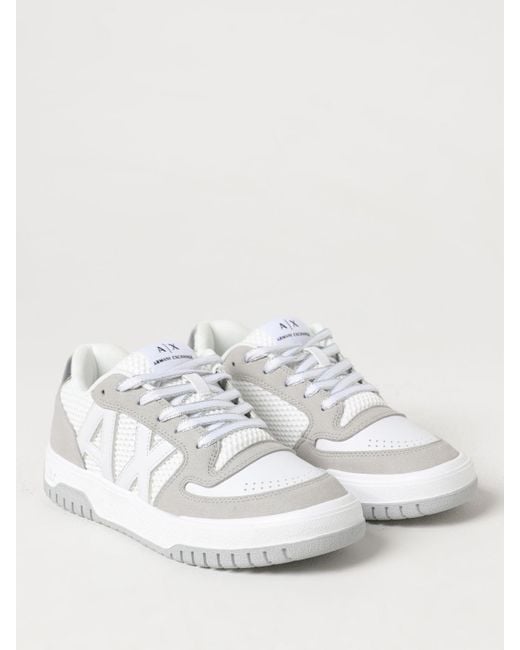 Sneakers in mesh e camoscio sintetico di Armani Exchange in White