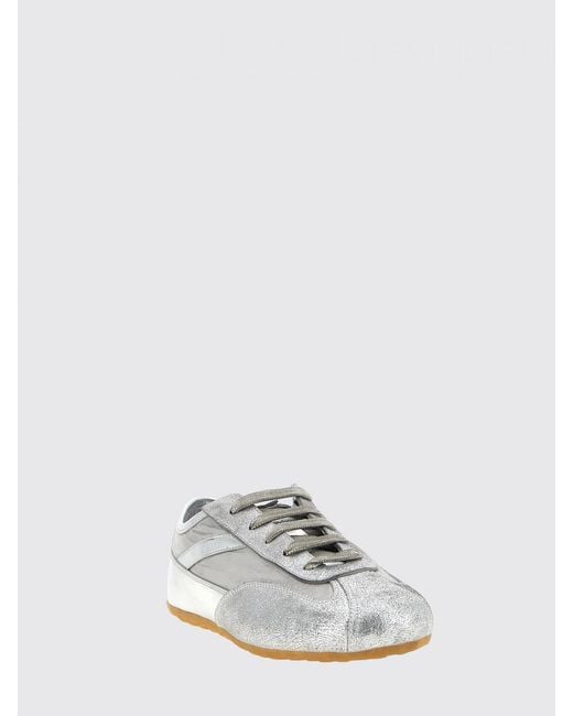 McQueen White Boxe Laminated Leather And Nylon Sneakers