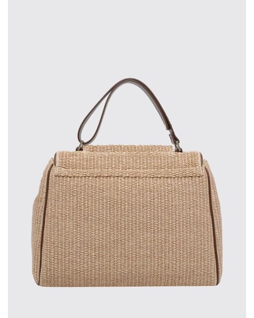 Orciani Natural Sveva Medium Raffia Handbag With Adjustable Shoulder Strap