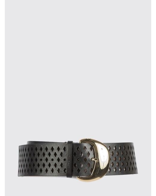 Twinset White Perforated Leather Belt