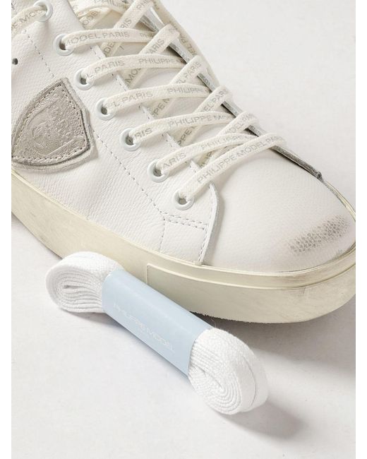 Philippe Model White Prsx Suede Sneakers for men