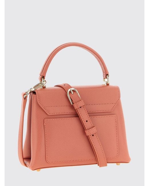 Furla Pink 1927 Mini Grained Leather Top Handle Bag With Removable Strap