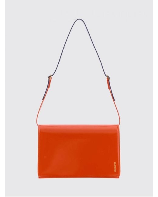 Jil Sander Red File Calfskin Shoulder Bag