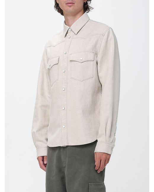 Fendi White Printed Cotton Shirt Jacket With Classic Collar And Patch Pockets for men