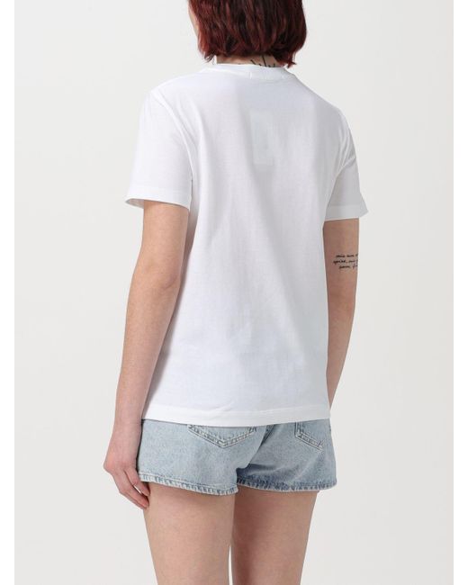 T-shirt in cotone con logo di Ck Jeans in White