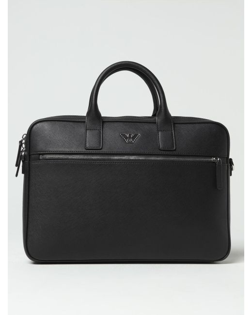 Emporio Armani Black Bag In Synthetic And Recycled Saffiano Leather for men