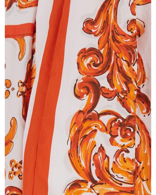 Dolce & Gabbana White Dolce &Amp Gabbana High-Waisted A-Line Midi Skirt