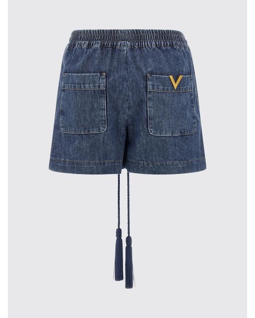 Valentino Blue Vlogo Denim Jogging Shorts