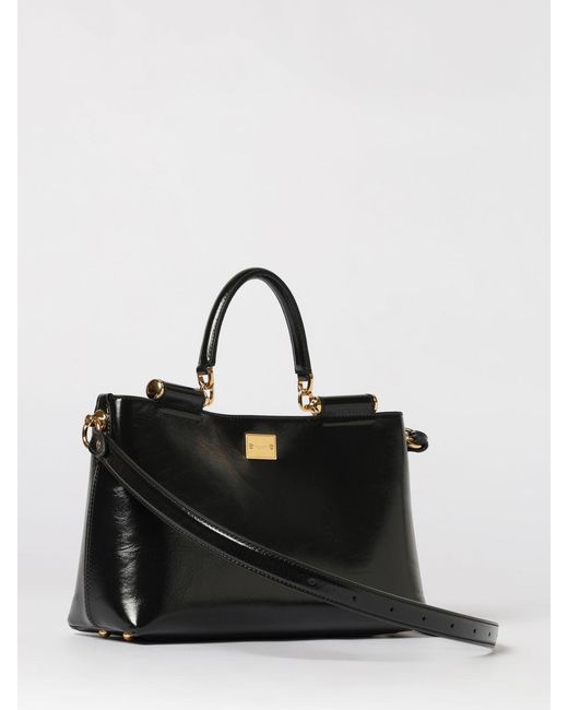 Dolce & Gabbana Black Dolce &Amp Gabbana Vittoria Polished Leather Bag