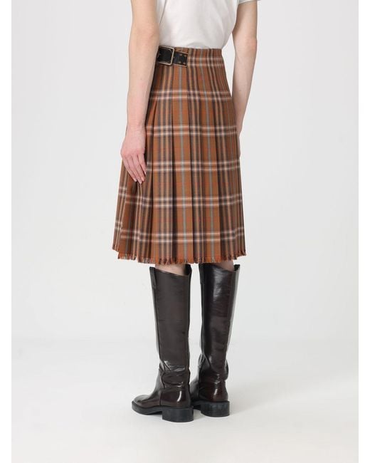 Burberry Natural Check Wool Skirt