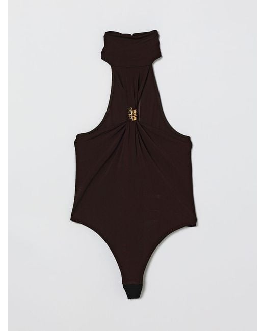 Elisabetta Franchi Black Cut-Out Viscose Bodysuit Top