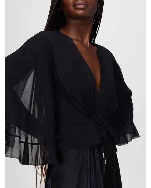 Alberta Ferretti Black Long Satin Dress