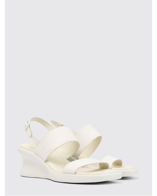 Camper White Louise Leather Sandal