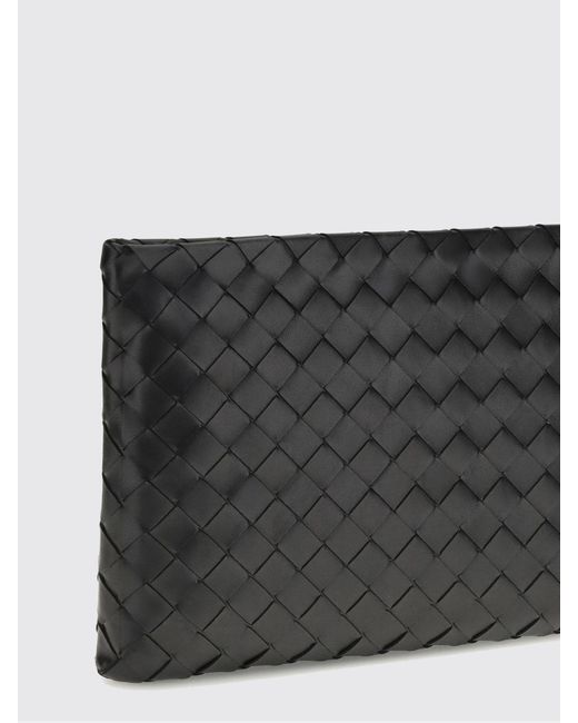 Bottega Veneta Black Medium Woven Leather Clutch