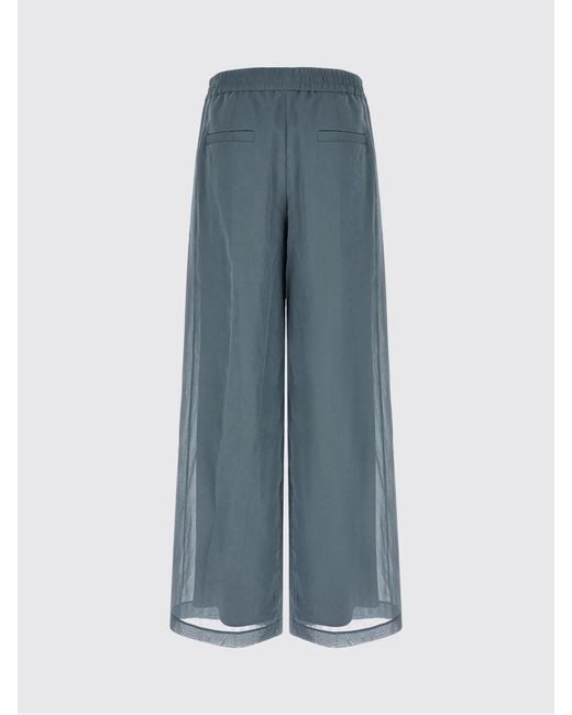 Brunello Cucinelli Blue Cotton Palazzo Trousers