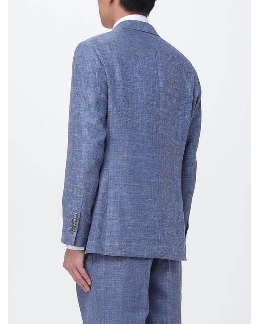 Brunello Cucinelli Blue Single-Breasted Blazer for men