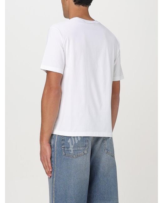 Palm Angels White Classic Short Sleeve Crew Neck T-Shirt for men