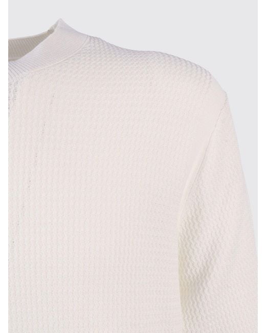 Ballantyne White Cotton Crew Neck Sweater for men