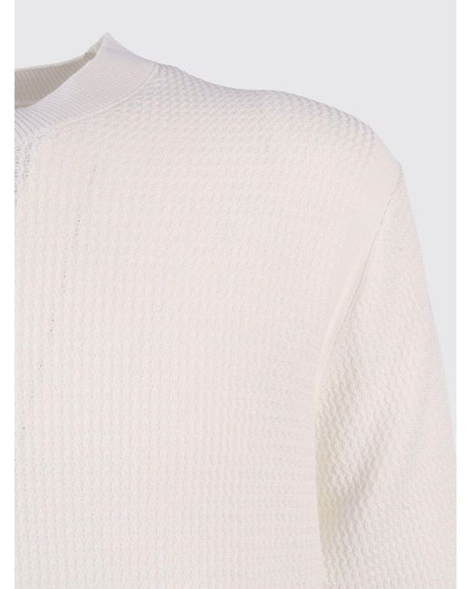 Ballantyne White Cotton Crew Neck Sweater for men