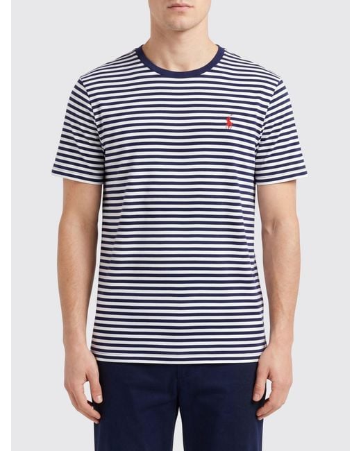 Polo Ralph Lauren Blue Striped Cotton T-Shirt for men