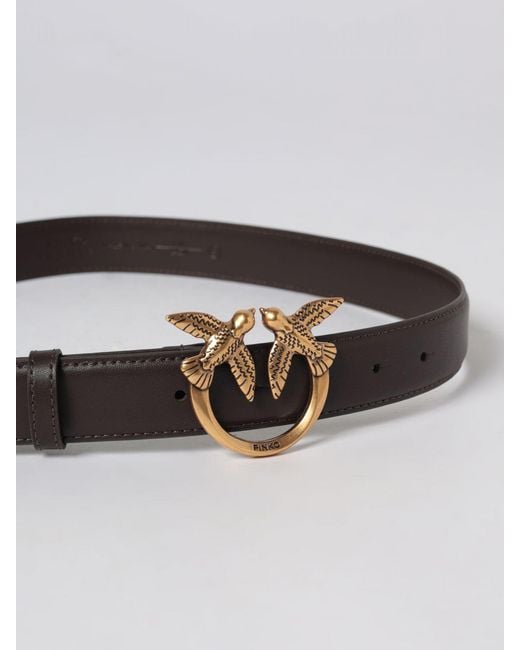 Pinko White Love Berry Leather Belt