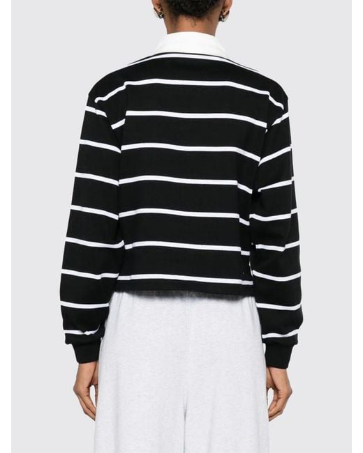 Amiri Blue Striped Long-Sleeved Cotton Polo Shirt With Contrast Logo