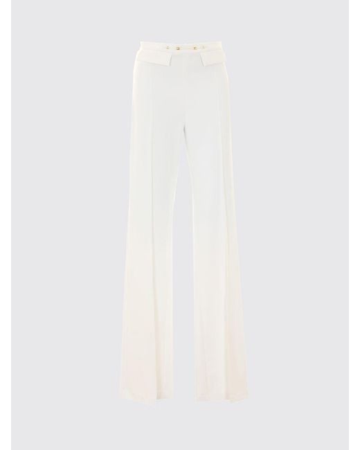 Elisabetta Franchi White High-Waisted Skinny Stretch-Crêpe Trousers