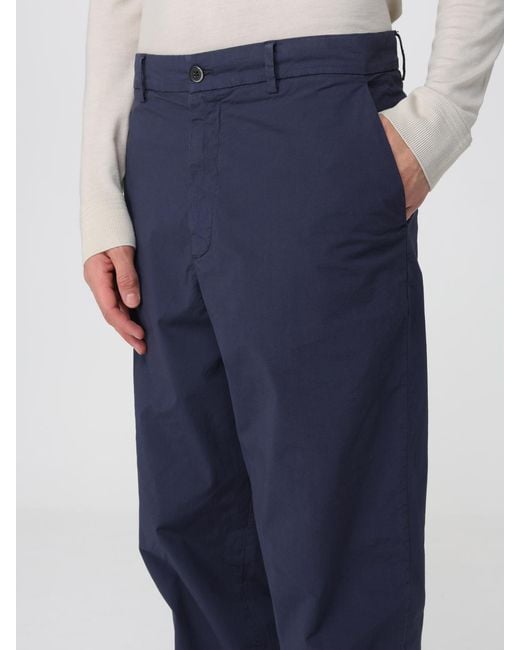 Barena Blue Stretch Cotton Trousers for men
