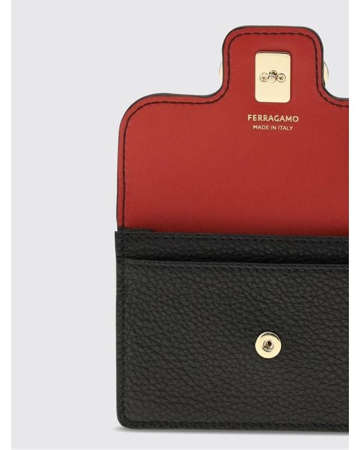Ferragamo White Gancini Hammered Leather Wallet With Keychain