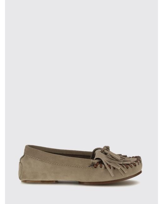 Paris Texas Gray Suede Loafers With Fringes